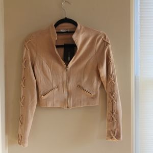 Fashion Nova Cameron Suede CROP Jacket